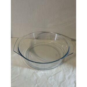 Marinex Brazil Ice Blue Glass Casserole Baking Dish 9" Round Oven Safe 2.5Qt